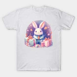 watercolor purple easter bunny gift illustration sticker T-Shirt